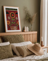 Two Crows by Anne Tavoletti. shown as a paper print in a natural frame. Available as a archival giclee rolled canvas, fine art paper, or poster print. SKU 18231h.