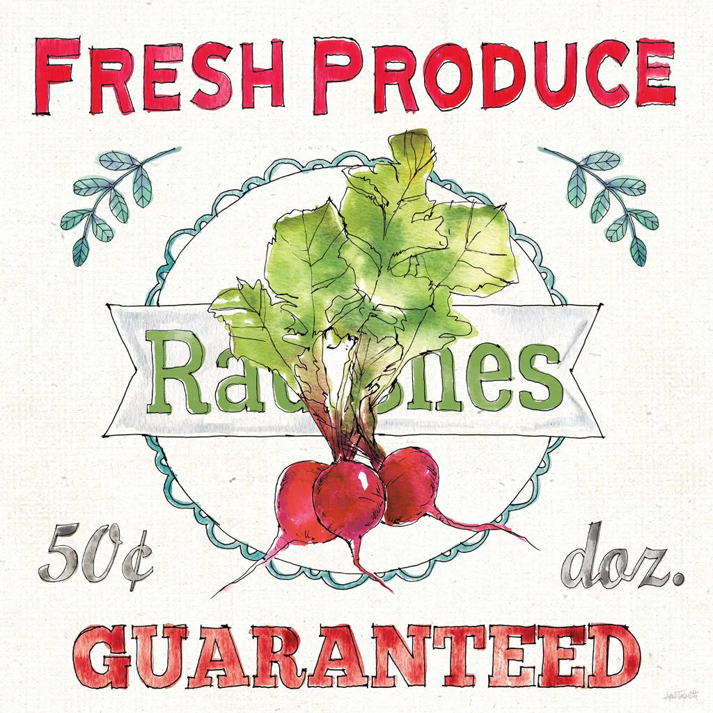 Veggie Market II by Anne Tavoletti. SKU 52615a. Archival Giclee Fine art print for wall decor.