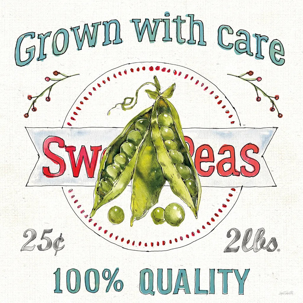 Veggie Market IV by Anne Tavoletti. SKU 52617a. Archival Giclee Fine art print for wall decor.