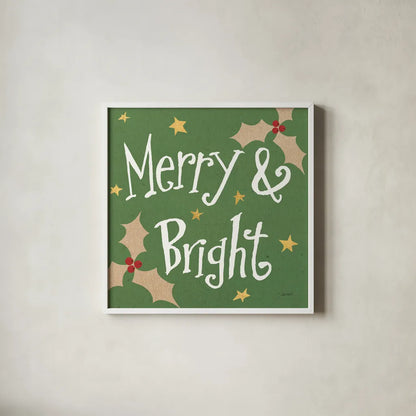 Vintage St Nick V Bright by Anne Tavoletti. Shown in a crisp white glass frame for a clean and minimalist style. Available as an archival giclee rolled canvas, fine art paper, or poster print. SKU 37707a.