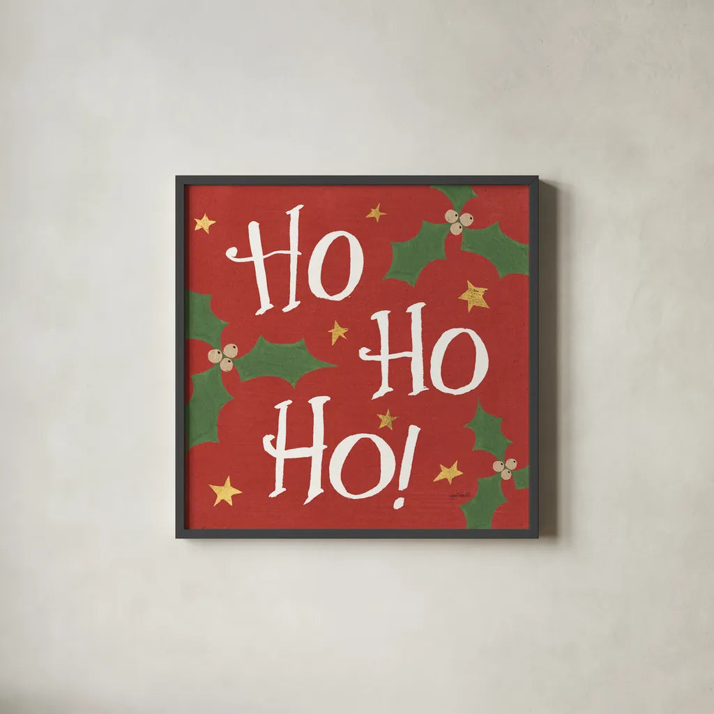 Vintage St Nick VI Bright by Anne Tavoletti. Shown in a sleek black glass frame for a contemporary gallery look. Available as an archival giclee rolled canvas, fine art paper, or poster print. SKU 37708a.