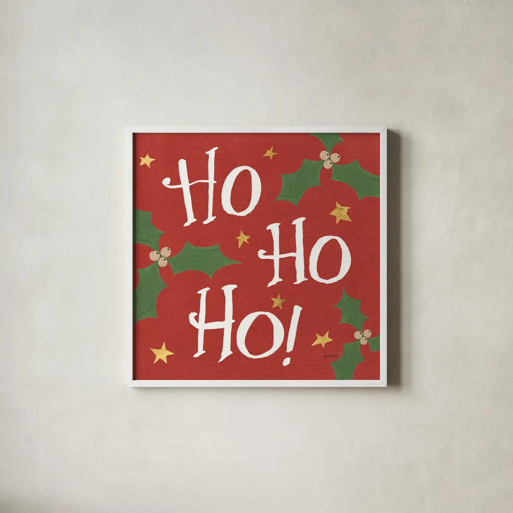 Vintage St Nick VI Bright by Anne Tavoletti. Shown in a crisp white glass frame for a clean and minimalist style. Available as an archival giclee rolled canvas, fine art paper, or poster print. SKU 37708a.