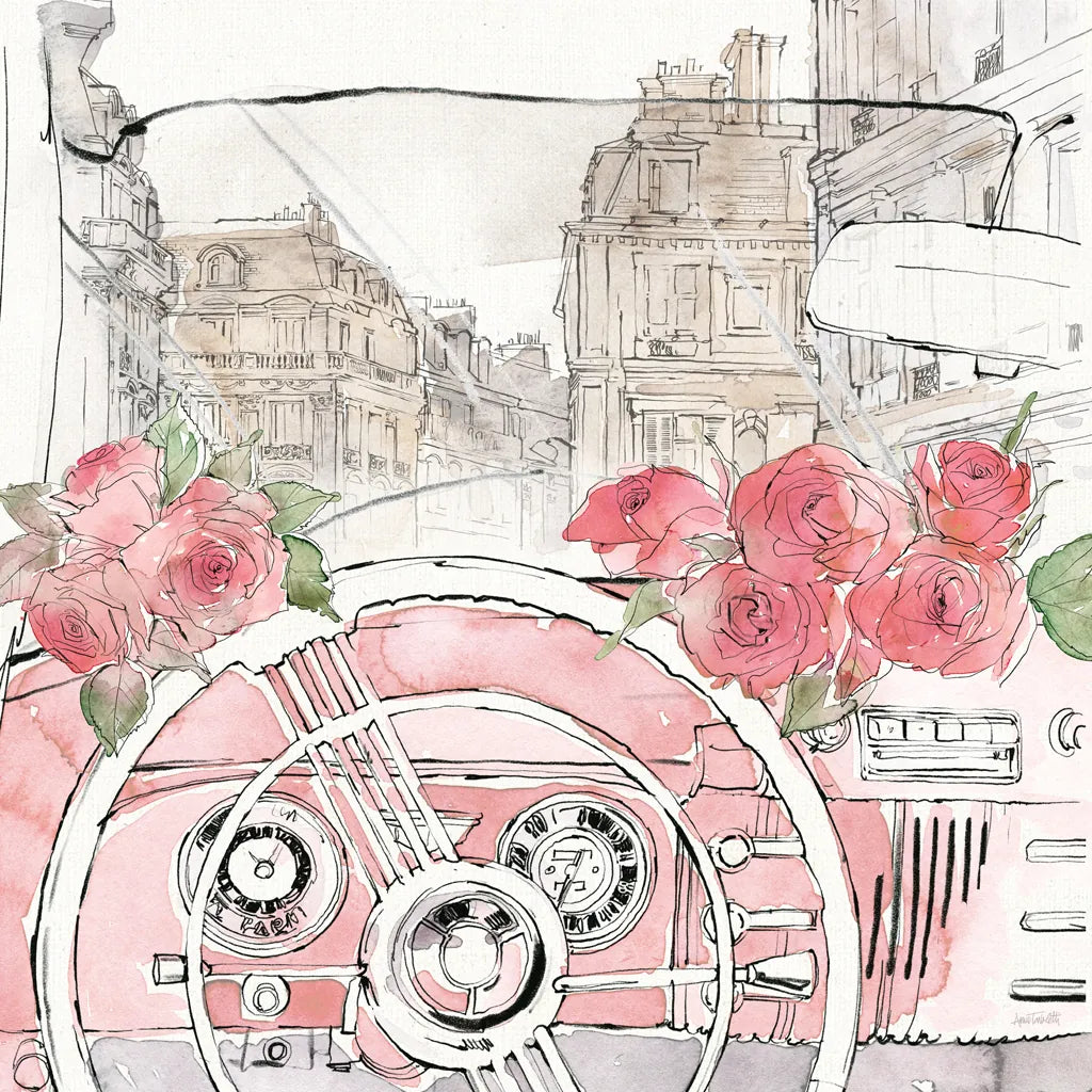 Vintage Travel II by Anne Tavoletti. SKU 82090a. Archival Giclee Fine art print for wall decor.