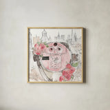 Vintage Travel III by Anne Tavoletti. Shown in a natural wood glass frame for a timeless modern aesthetic. Available as an archival giclee rolled canvas, fine art paper, or poster print. SKU 82091a.