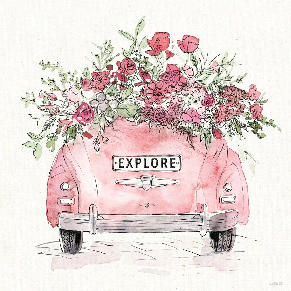 Vintage Travel IV by Anne Tavoletti. SKU 82092a. Archival Giclee Fine art print for wall decor.