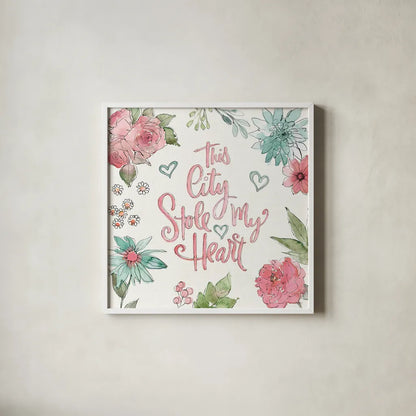 Vintage Travel IX by Anne Tavoletti. Shown in a crisp white glass frame for a clean and minimalist style. Available as an archival giclee rolled canvas, fine art paper, or poster print. SKU 82097a.