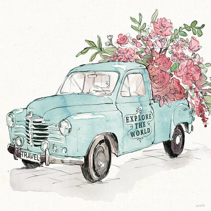 Vintage Travel V by Anne Tavoletti. SKU 82093a. Archival Giclee Fine art print for wall decor.