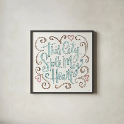 Vintage Travel VII by Anne Tavoletti. Shown in a sleek black glass frame for a contemporary gallery look. Available as an archival giclee rolled canvas, fine art paper, or poster print. SKU 82095a.