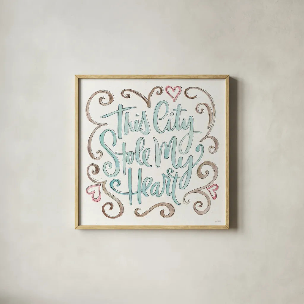 Vintage Travel VII by Anne Tavoletti. Shown in a natural wood glass frame for a timeless modern aesthetic. Available as an archival giclee rolled canvas, fine art paper, or poster print. SKU 82095a.