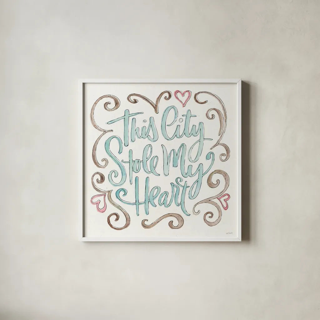 Vintage Travel VII by Anne Tavoletti. Shown in a crisp white glass frame for a clean and minimalist style. Available as an archival giclee rolled canvas, fine art paper, or poster print. SKU 82095a.