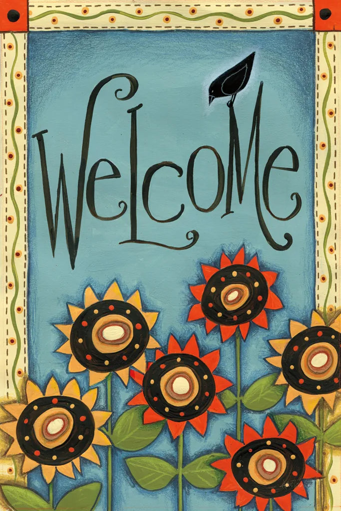 Welcome Crow by Anne Tavoletti. SKU 26562h. Archival Giclee Fine art print for wall decor.