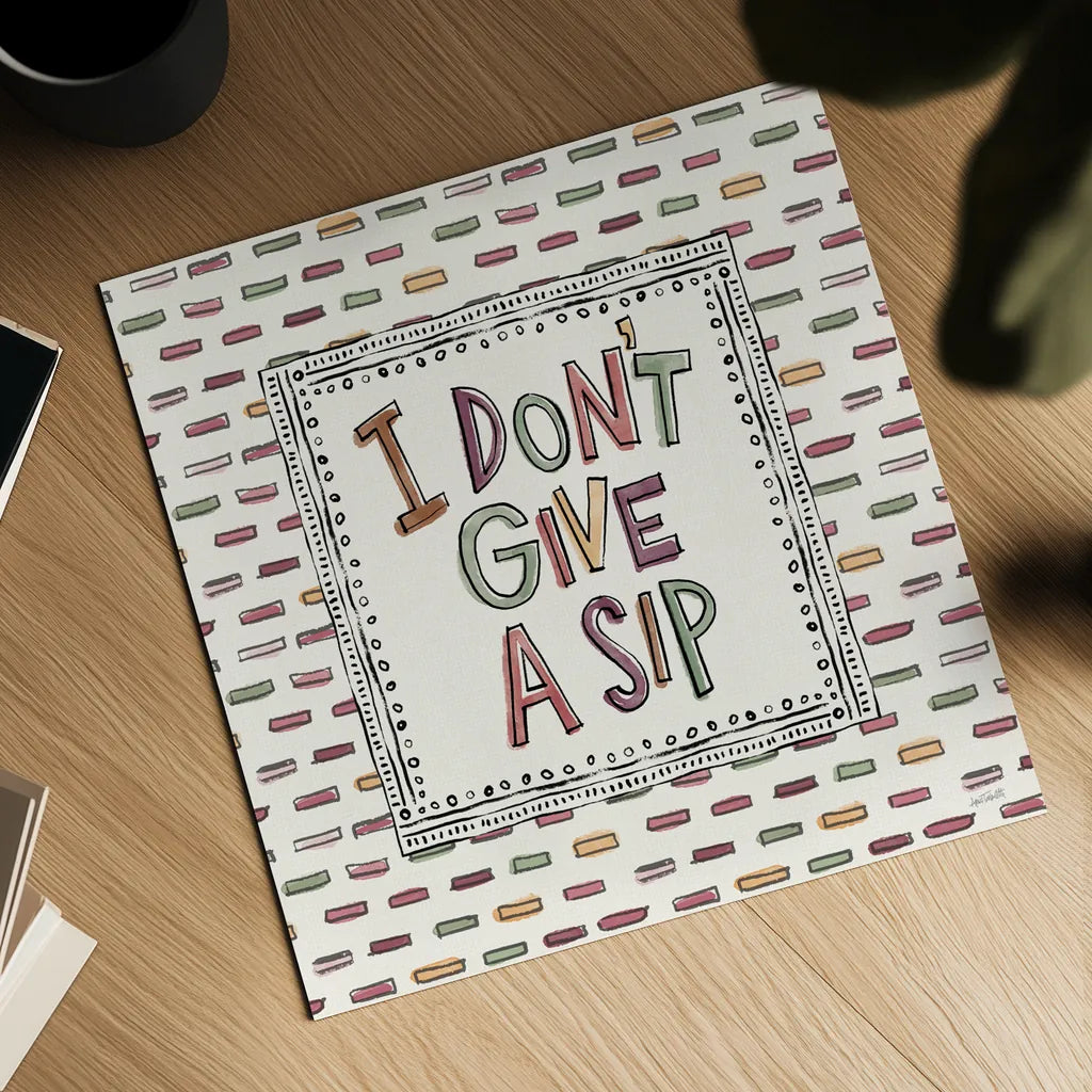 Wine Sentiments II by Anne Tavoletti. Shown as a detailed flat fine art print, highlighting archival giclee quality. Available as an archival giclee rolled canvas, fine art paper, or poster print. SKU 90460a.