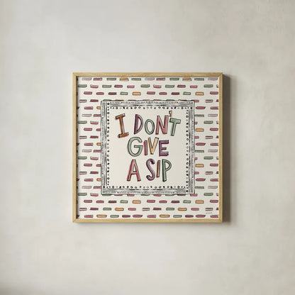 Wine Sentiments II by Anne Tavoletti. Shown in a natural wood glass frame for a timeless modern aesthetic. Available as an archival giclee rolled canvas, fine art paper, or poster print. SKU 90460a.