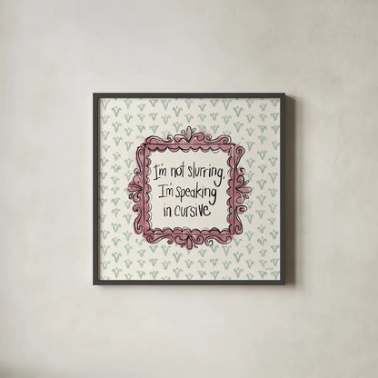 Wine Sentiments III by Anne Tavoletti. Shown in a sleek black glass frame for a contemporary gallery look. Available as an archival giclee rolled canvas, fine art paper, or poster print. SKU 90461a.