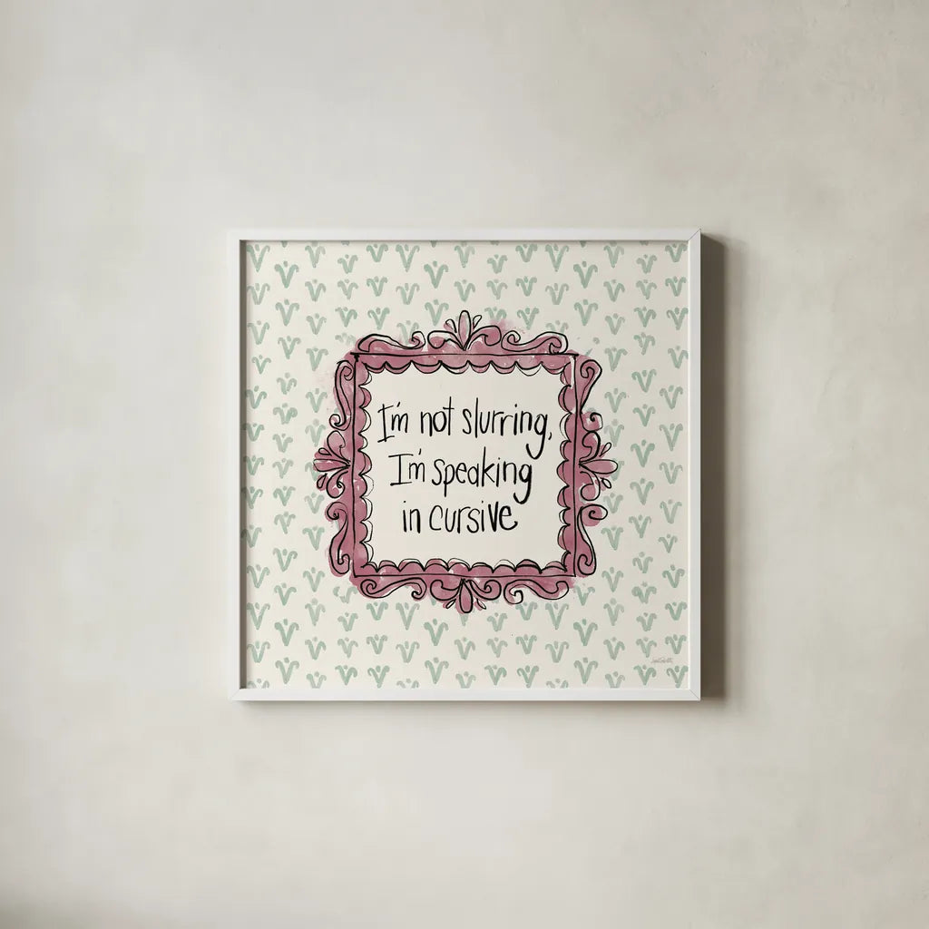 Wine Sentiments III by Anne Tavoletti. Shown in a crisp white glass frame for a clean and minimalist style. Available as an archival giclee rolled canvas, fine art paper, or poster print. SKU 90461a.