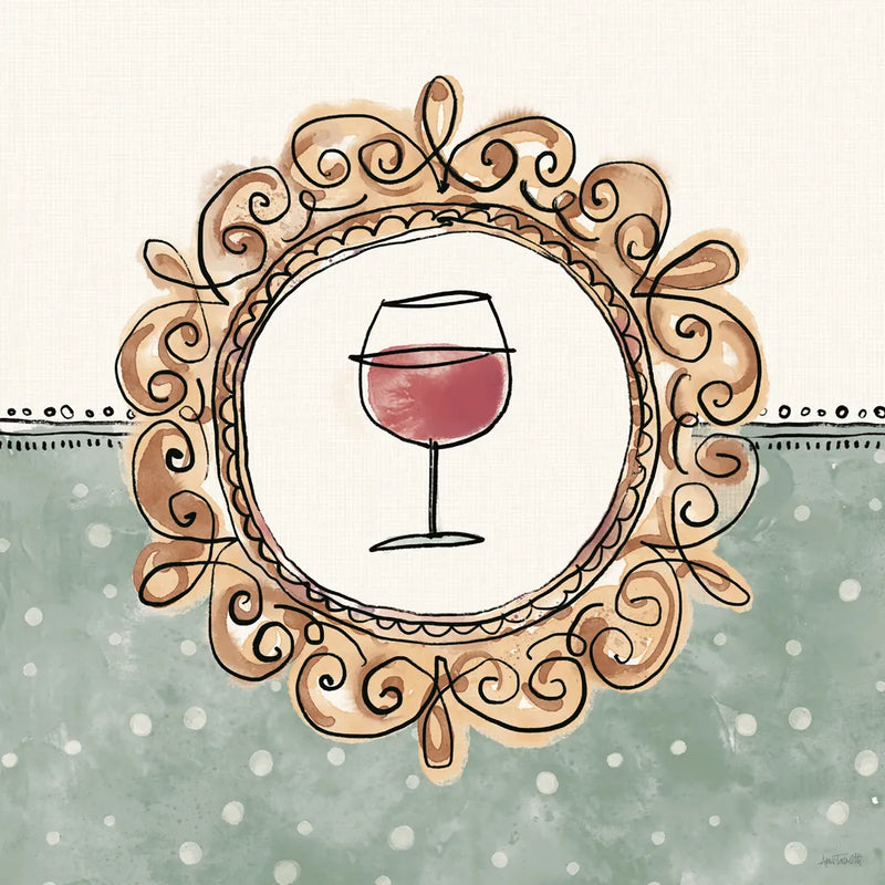 Wine Sentiments V by Anne Tavoletti. SKU 90463a. Archival Giclee Fine art print for wall decor.