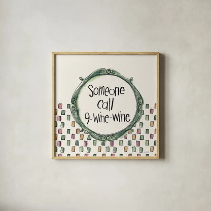 Wine Sentiments VI by Anne Tavoletti. Shown in a natural wood glass frame for a timeless modern aesthetic. Available as an archival giclee rolled canvas, fine art paper, or poster print. SKU 90464a.