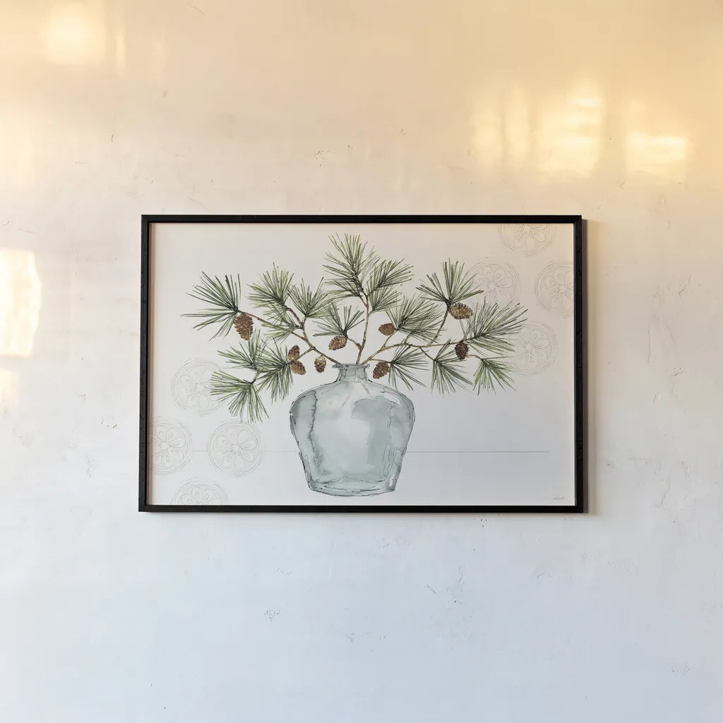 Winter Adornment I by Anne Tavoletti. shown as a paper print in a black flame. Available as a archival giclee rolled canvas, fine art paper, or poster print. SKU 88994i.