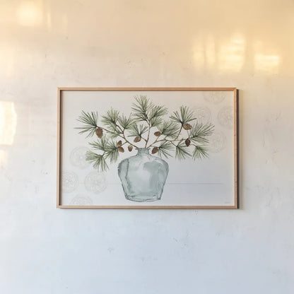 Winter Adornment I by Anne Tavoletti. shown as a paper print in a natural frame. Available as a archival giclee rolled canvas, fine art paper, or poster print. SKU 88994i.