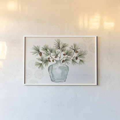 Winter Adornment I by Anne Tavoletti. shown as a paper print in a white frame. Available as a archival giclee rolled canvas, fine art paper, or poster print. SKU 88994i.