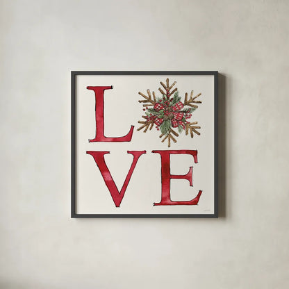 Winter Adornment IX by Anne Tavoletti. Shown in a sleek black glass frame for a contemporary gallery look. Available as an archival giclee rolled canvas, fine art paper, or poster print. SKU 89002a.