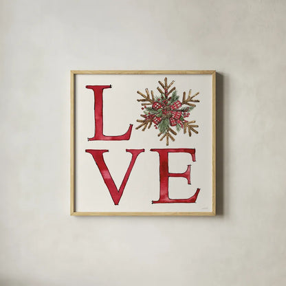 Winter Adornment IX by Anne Tavoletti. Shown in a natural wood glass frame for a timeless modern aesthetic. Available as an archival giclee rolled canvas, fine art paper, or poster print. SKU 89002a.