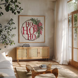 Winter Adornment V by Anne Tavoletti. Shown in a natural wood frame in a cozy modern living room. Available as an archival giclee rolled canvas, fine art paper, or poster print. SKU 88998a.