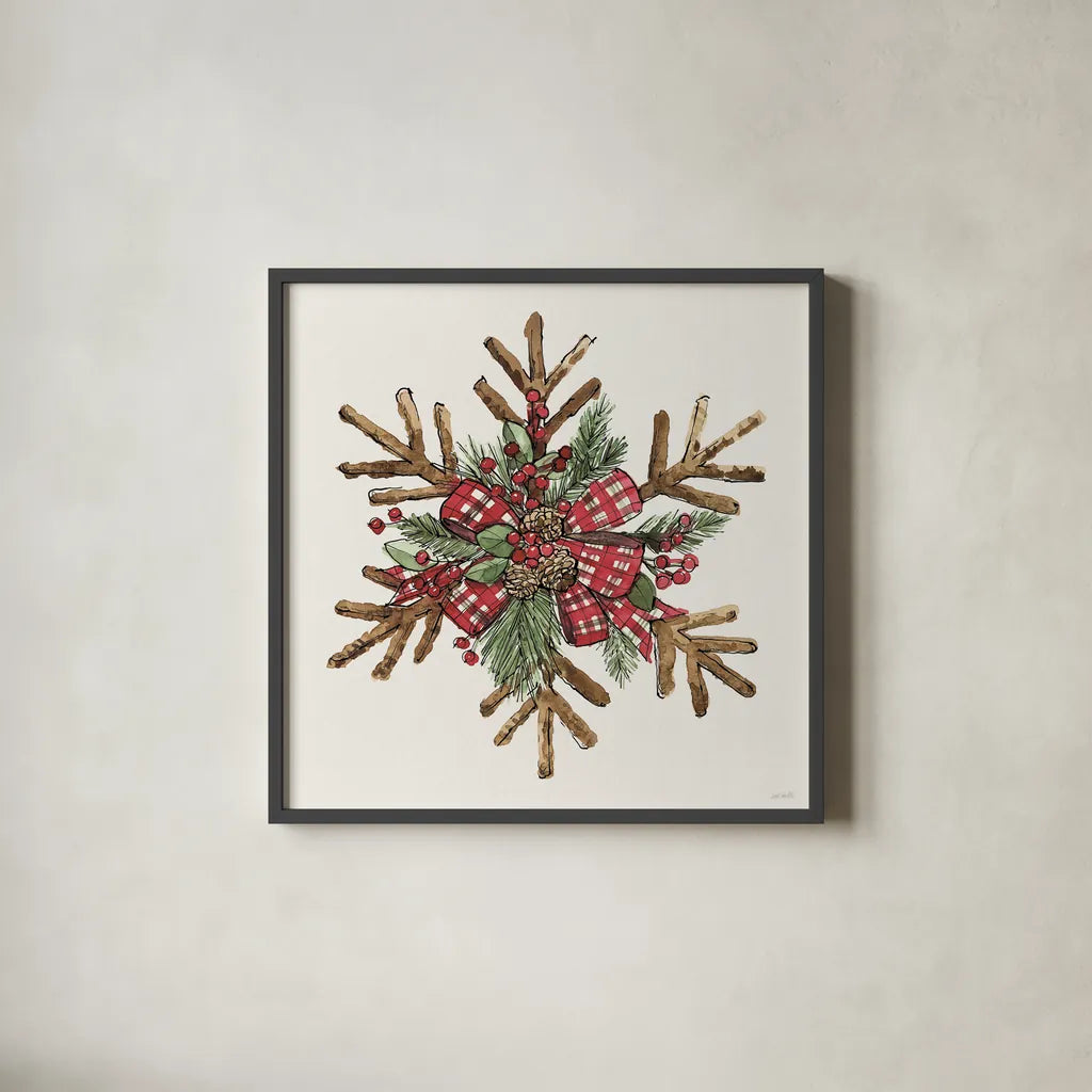 Winter Adornment VI by Anne Tavoletti. Shown in a sleek black glass frame for a contemporary gallery look. Available as an archival giclee rolled canvas, fine art paper, or poster print. SKU 88999a.