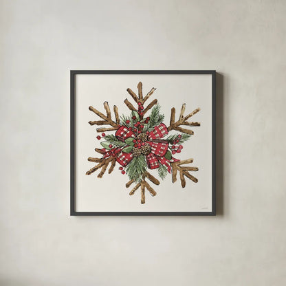 Winter Adornment VI by Anne Tavoletti. Shown in a sleek black glass frame for a contemporary gallery look. Available as an archival giclee rolled canvas, fine art paper, or poster print. SKU 88999a.