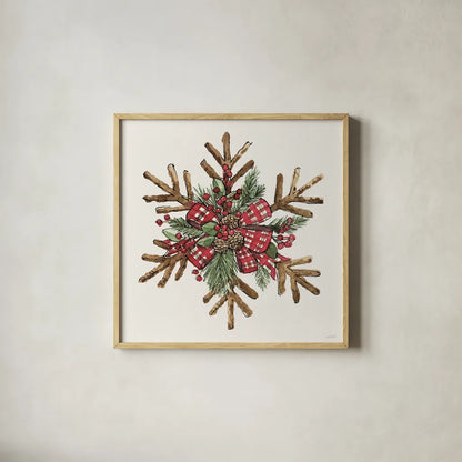 Winter Adornment VI by Anne Tavoletti. Shown in a natural wood glass frame for a timeless modern aesthetic. Available as an archival giclee rolled canvas, fine art paper, or poster print. SKU 88999a.