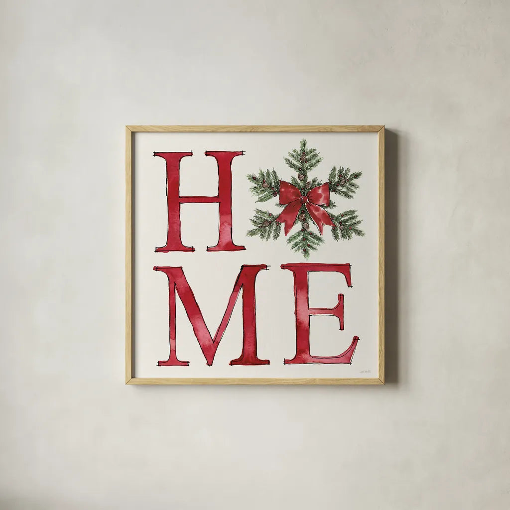 Winter Adornment VIII by Anne Tavoletti. Shown in a natural wood glass frame for a timeless modern aesthetic. Available as an archival giclee rolled canvas, fine art paper, or poster print. SKU 89001a.