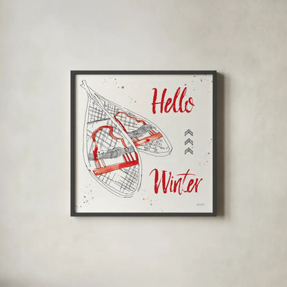 Winter Fashion IX by Anne Tavoletti. Shown in a sleek black glass frame for a contemporary gallery look. Available as an archival giclee rolled canvas, fine art paper, or poster print. SKU 42324a.