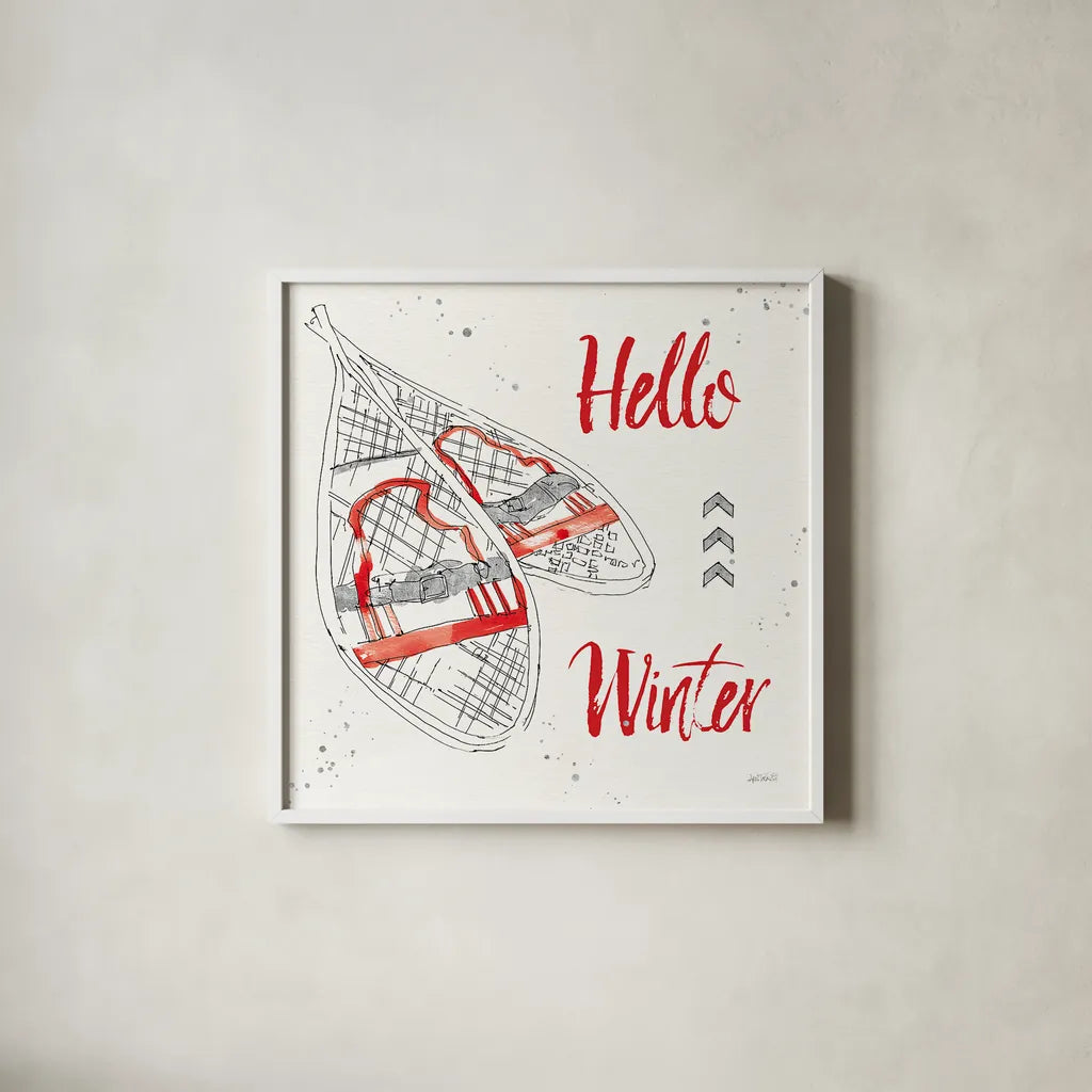 Winter Fashion IX by Anne Tavoletti. Shown in a crisp white glass frame for a clean and minimalist style. Available as an archival giclee rolled canvas, fine art paper, or poster print. SKU 42324a.