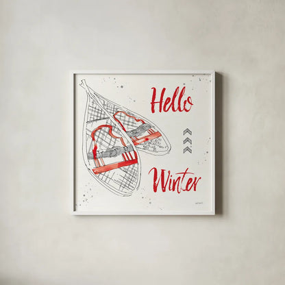 Winter Fashion IX by Anne Tavoletti. Shown in a crisp white glass frame for a clean and minimalist style. Available as an archival giclee rolled canvas, fine art paper, or poster print. SKU 42324a.