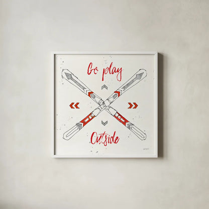 Winter Fashion X by Anne Tavoletti. Shown in a crisp white glass frame for a clean and minimalist style. Available as an archival giclee rolled canvas, fine art paper, or poster print. SKU 42325a.