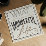 Wonderful Life I by Anne Tavoletti. Shown as a detailed flat fine art print, highlighting archival giclee quality. Available as an archival giclee rolled canvas, fine art paper, or poster print. SKU 64662a.