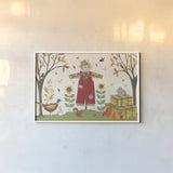Woodland Harvest I by Anne Tavoletti. shown as a paper print in a white frame. Available as a archival giclee rolled canvas, fine art paper, or poster print. SKU 94544i.