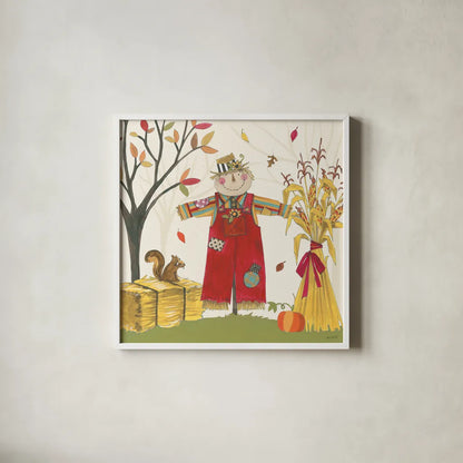 Woodland Harvest II by Anne Tavoletti. Shown in a crisp white glass frame for a clean and minimalist style. Available as an archival giclee rolled canvas, fine art paper, or poster print. SKU 94545a.