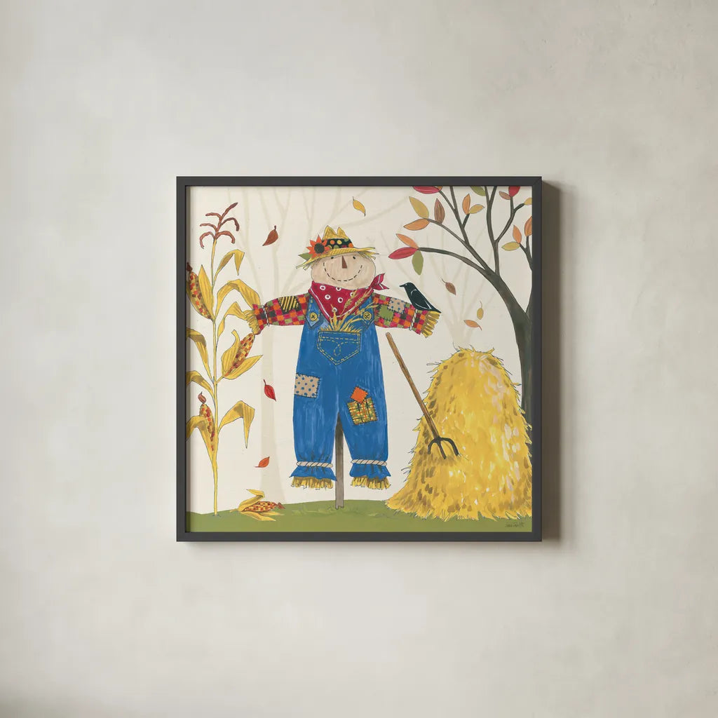 Woodland Harvest III by Anne Tavoletti. Shown in a sleek black glass frame for a contemporary gallery look. Available as an archival giclee rolled canvas, fine art paper, or poster print. SKU 94546a.