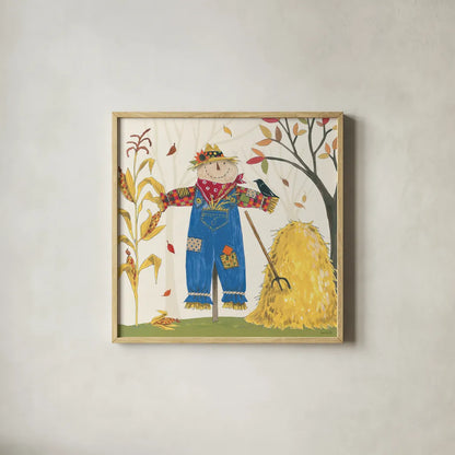 Woodland Harvest III by Anne Tavoletti. Shown in a natural wood glass frame for a timeless modern aesthetic. Available as an archival giclee rolled canvas, fine art paper, or poster print. SKU 94546a.