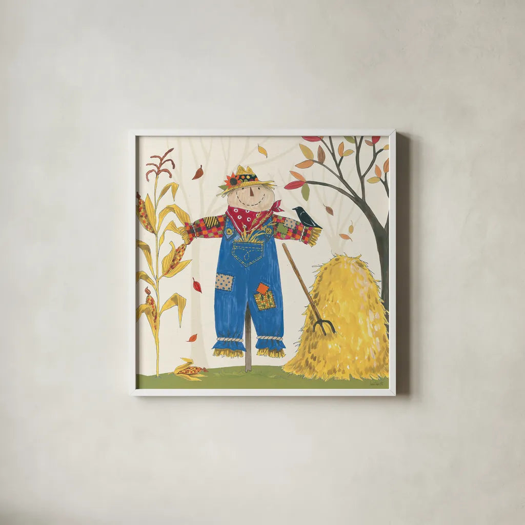 Woodland Harvest III by Anne Tavoletti. Shown in a crisp white glass frame for a clean and minimalist style. Available as an archival giclee rolled canvas, fine art paper, or poster print. SKU 94546a.