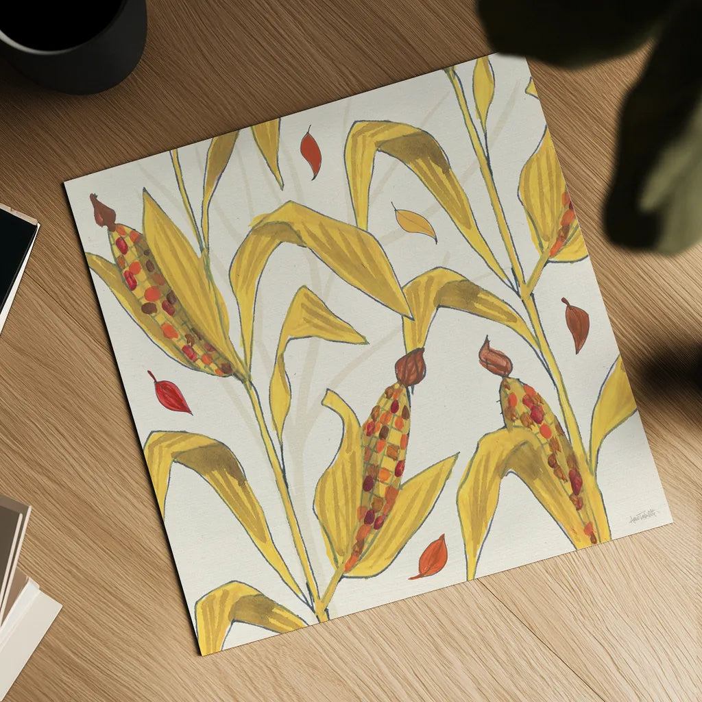 Woodland Harvest VI by Anne Tavoletti. Shown as a detailed flat fine art print, highlighting archival giclee quality. Available as an archival giclee rolled canvas, fine art paper, or poster print. SKU 94549a.