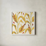 Woodland Harvest VI by Anne Tavoletti. Shown in a crisp white glass frame for a clean and minimalist style. Available as an archival giclee rolled canvas, fine art paper, or poster print. SKU 94549a.