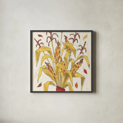 Woodland Harvest VII by Anne Tavoletti. Shown in a sleek black glass frame for a contemporary gallery look. Available as an archival giclee rolled canvas, fine art paper, or poster print. SKU 94550a.