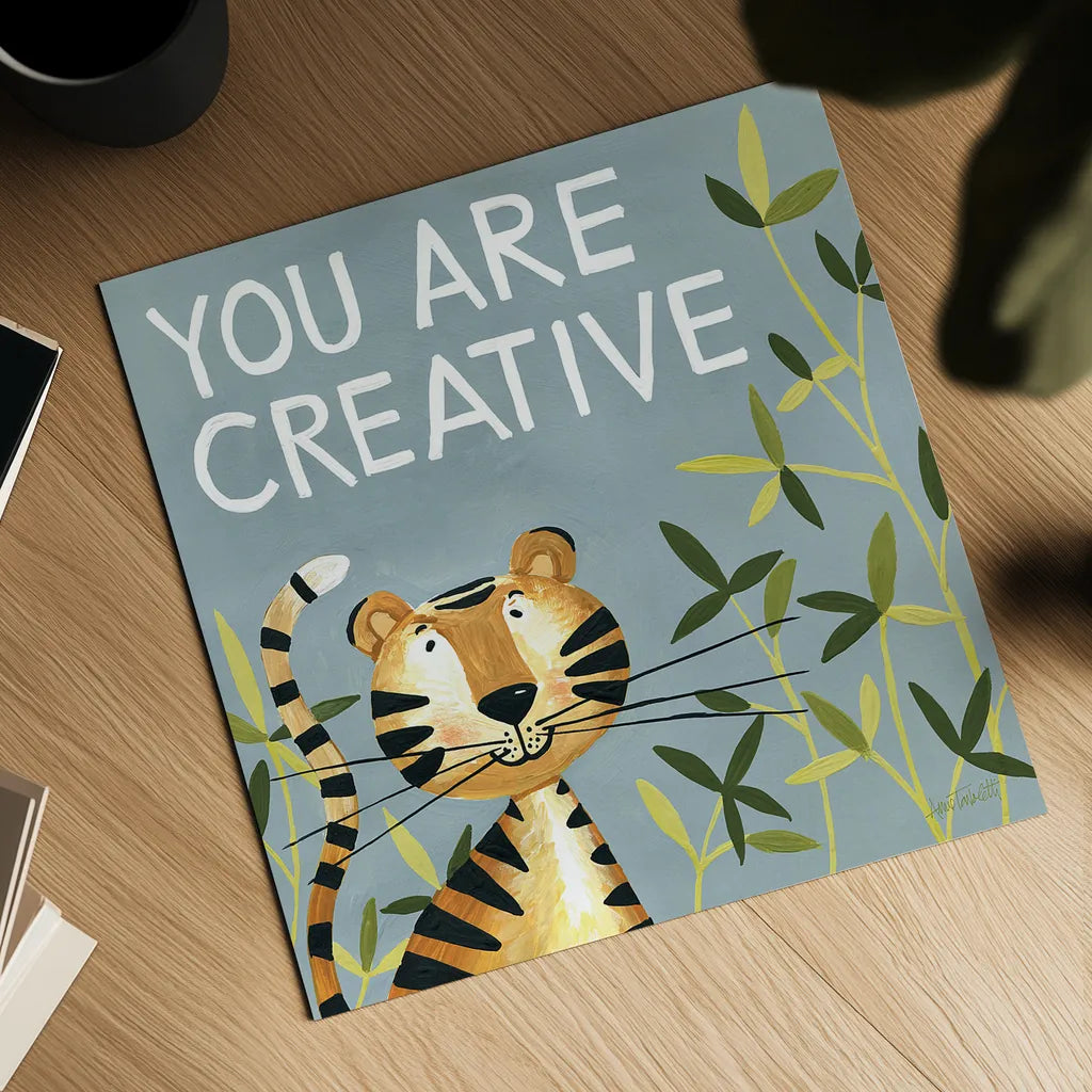 You Are Creative by Anne Tavoletti. Shown as a detailed flat fine art print, highlighting archival giclee quality. Available as an archival giclee rolled canvas, fine art paper, or poster print. SKU 18512a.
