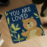 You Are Loved by Anne Tavoletti. Shown as a detailed flat fine art print, highlighting archival giclee quality. Available as an archival giclee rolled canvas, fine art paper, or poster print. SKU 18510a.