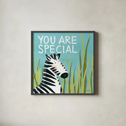 You Are Special by Anne Tavoletti. Shown in a sleek black glass frame for a contemporary gallery look. Available as an archival giclee rolled canvas, fine art paper, or poster print. SKU 18511a.