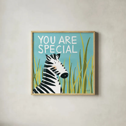 You Are Special by Anne Tavoletti. Shown in a natural wood glass frame for a timeless modern aesthetic. Available as an archival giclee rolled canvas, fine art paper, or poster print. SKU 18511a.