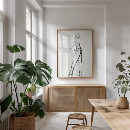 About Town III by Avery Tillmon. shown as a print in a natural wood frame in a dining room. Available as a archival giclee rolled canvas, fine art paper, or poster print. SKU 53881h.