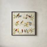 Adoration of the Magpie Music by Avery Tillmon. Shown in a sleek black glass frame for a contemporary gallery look. Available as an archival giclee rolled canvas, fine art paper, or poster print. SKU 13267a.